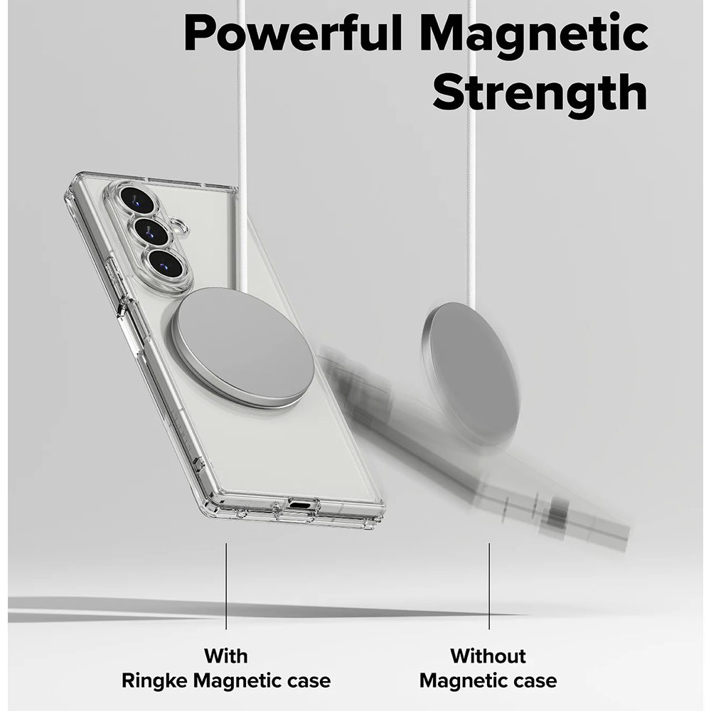 Picture of Samsung Galaxy Z Fold 7 Case | Ringke Fusion Magnetic  Protection Case with Strap Hole for Samsung Galaxy Z Fold 7 (Clear)