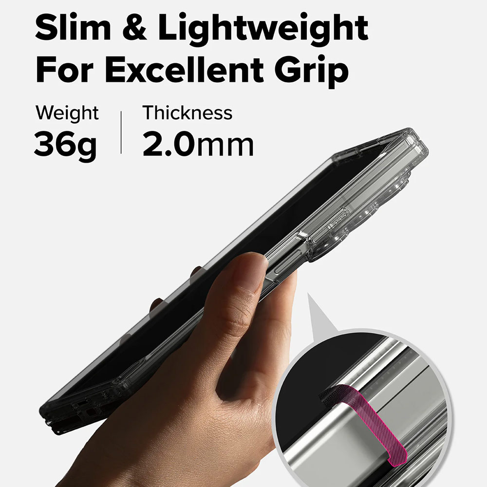 Picture of Samsung Galaxy Z Fold 7 Case | Ringke Fusion Magnetic  Protection Case with Strap Hole for Samsung Galaxy Z Fold 7 (Clear)