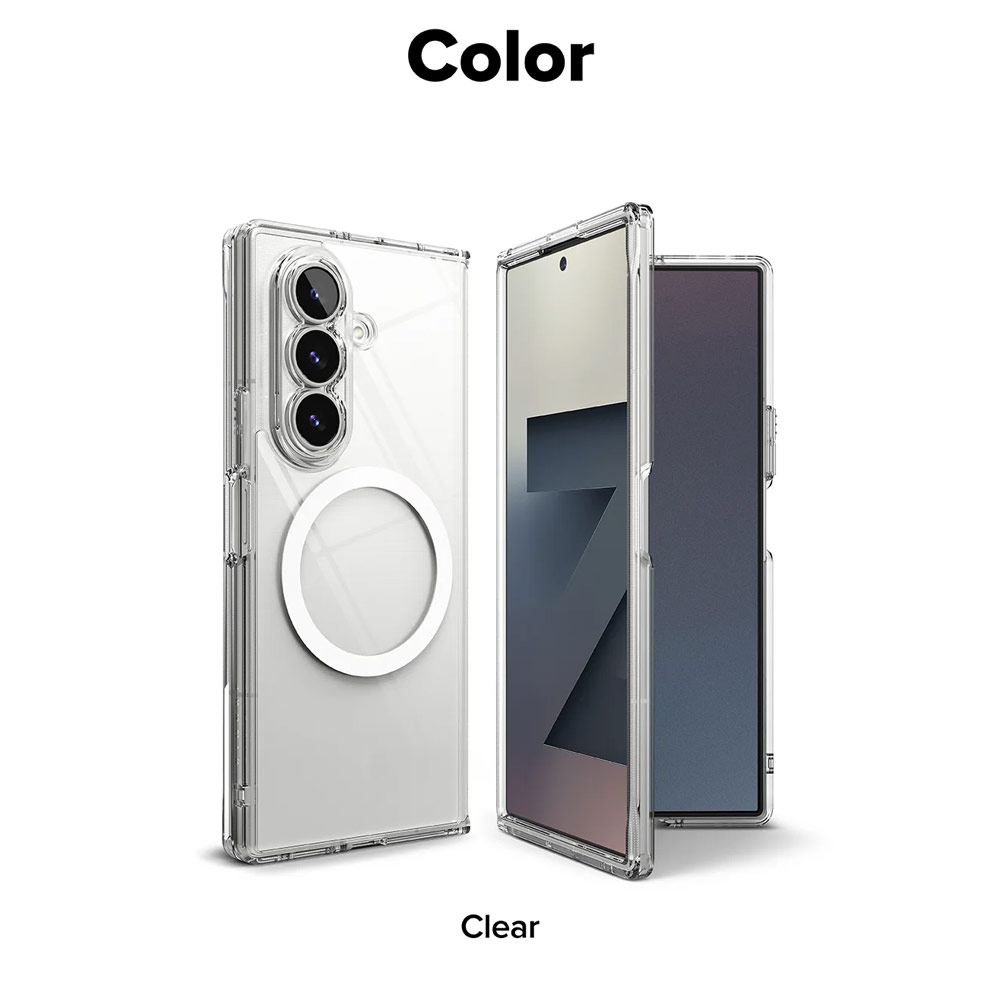 Picture of Samsung Galaxy Z Fold 7 Case | Ringke Fusion Magnetic  Protection Case with Strap Hole for Samsung Galaxy Z Fold 7 (Clear)