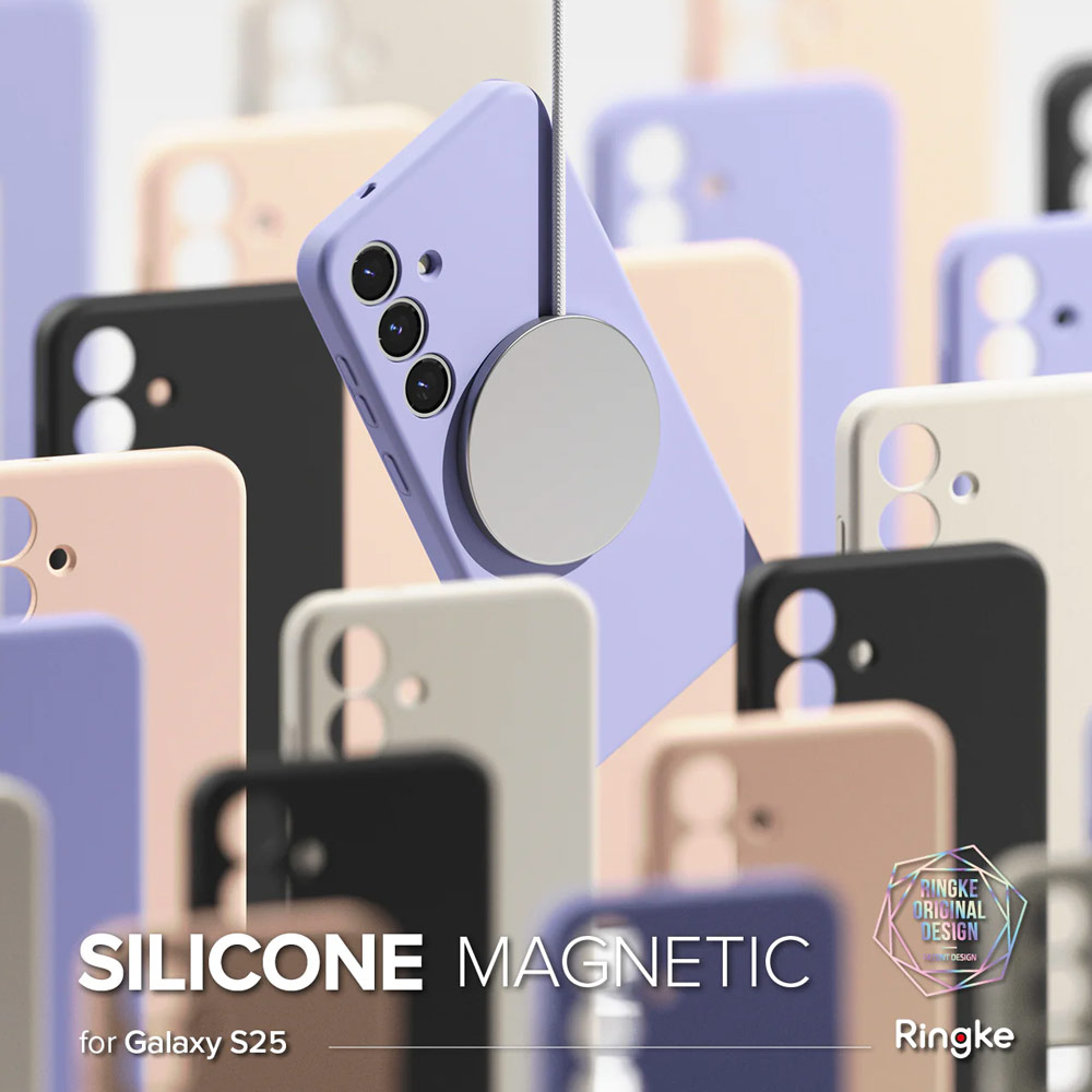 Picture of Samsung Galaxy S25 Case | Ringke Soft Liquid Silicone Case with Magnetic Ring Protection Case for Samsung Galaxy S25 (Black)