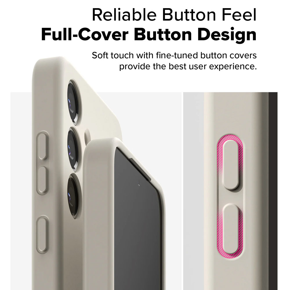 Picture of Samsung Galaxy S25 Case | Ringke Soft Liquid Silicone Case with Magnetic Ring Protection Case for Samsung Galaxy S25 (Stone)