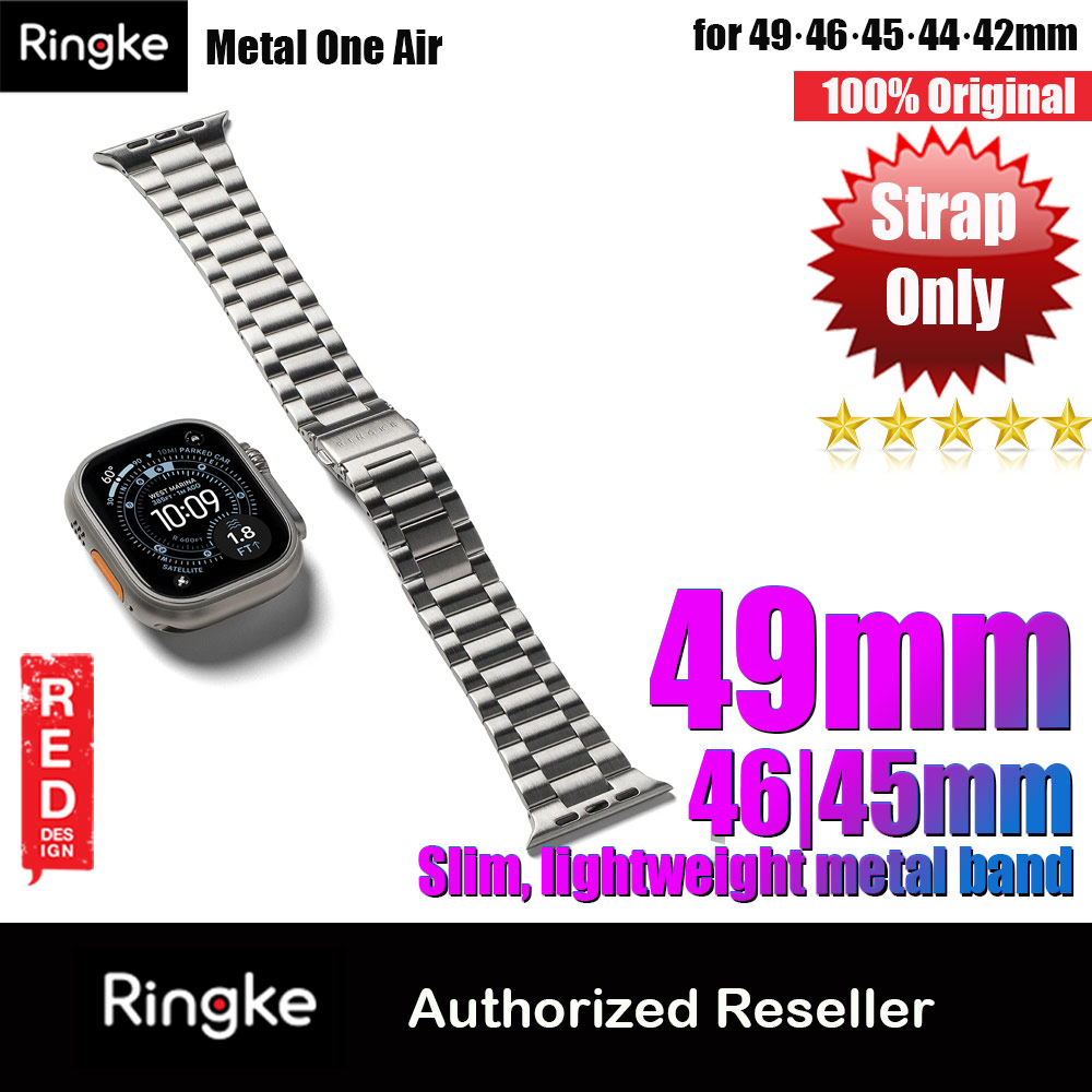 Picture of Ringke Stainless Steel Metal One Air Band Strap for Apple Watch Series 4 5 6 8 42mm 44mm 45mm 46mm 49mm Ultra (Silver) Apple Watch 10 46mm- Apple Watch 10 46mm Cases, Apple Watch 10 46mm Covers, iPad Cases and a wide selection of Apple Watch 10 46mm Accessories in Malaysia, Sabah, Sarawak and Singapore 