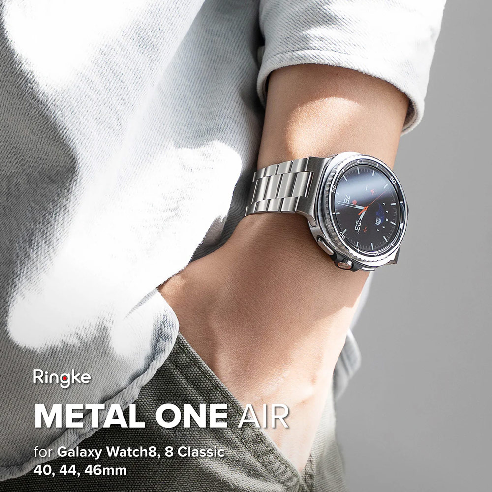 Picture of Samsung Galaxy Watch 8 40mm | Ringke Stainless Steel Metal One Air Band Strap for Galaxy Watch 8 40mm 8 Classic 47mm (Silver)