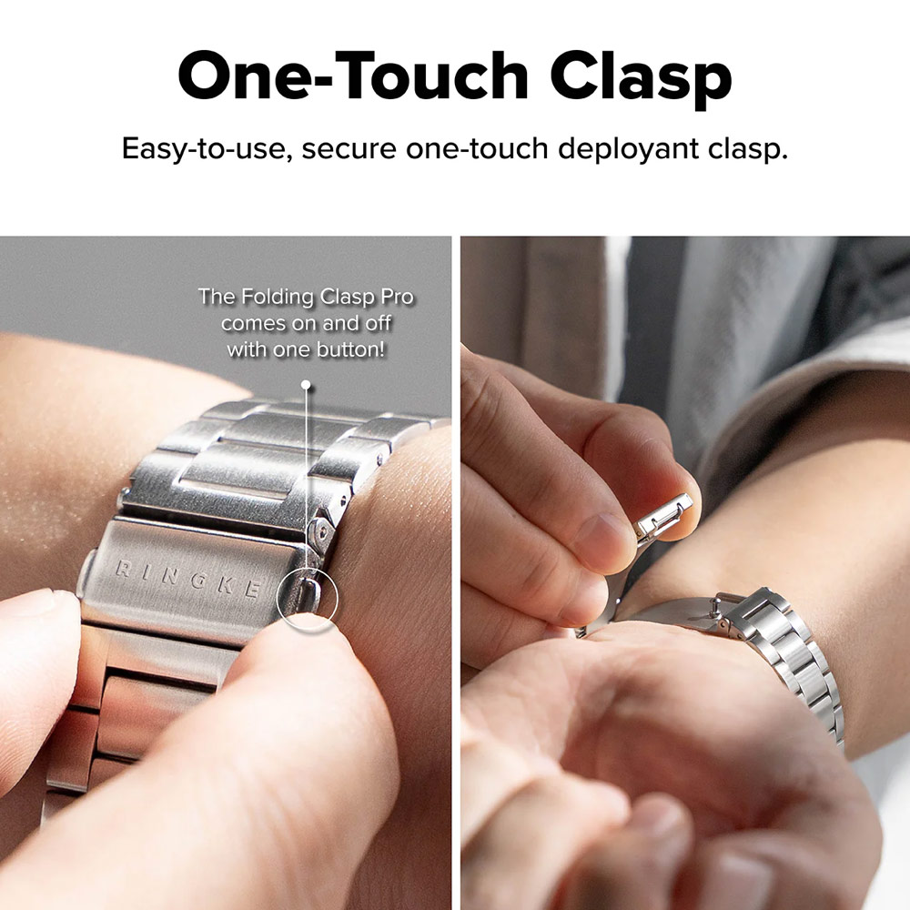 Picture of Samsung Galaxy Watch 8 40mm | Ringke Stainless Steel Metal One Air Band Strap for Galaxy Watch 8 40mm 8 Classic 47mm (Silver)