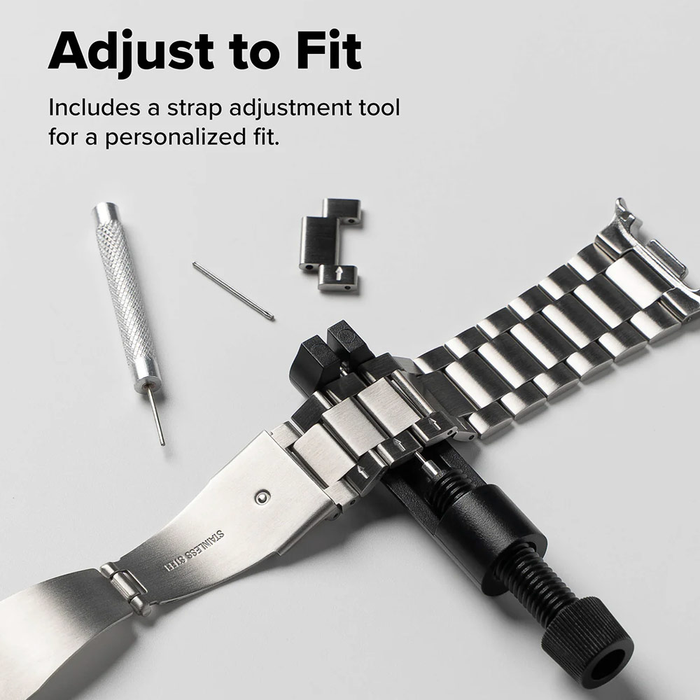 Picture of Samsung Galaxy Watch 8 40mm | Ringke Stainless Steel Metal One Air Band Strap for Galaxy Watch 8 40mm 8 Classic 47mm (Silver)