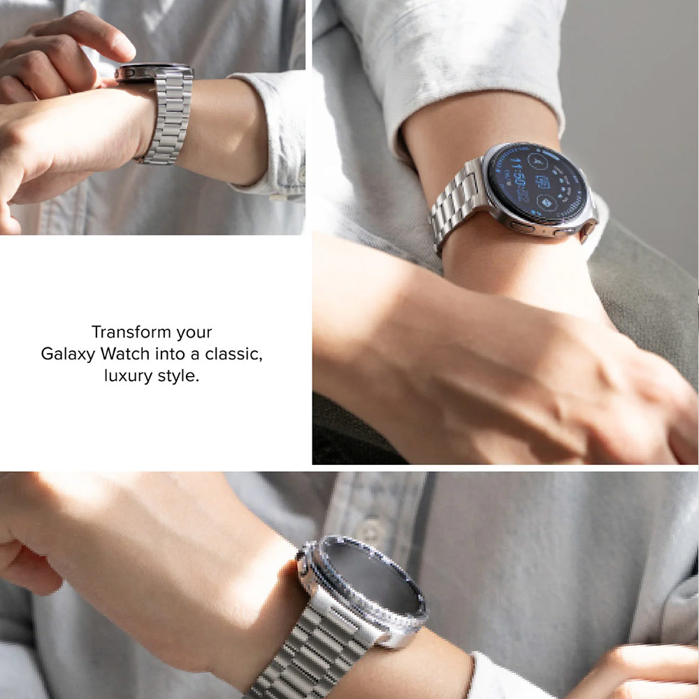 Picture of Samsung Galaxy Watch 8 40mm | Ringke Stainless Steel Metal One Air Band Strap for Galaxy Watch 8 40mm 8 Classic 47mm (Silver)