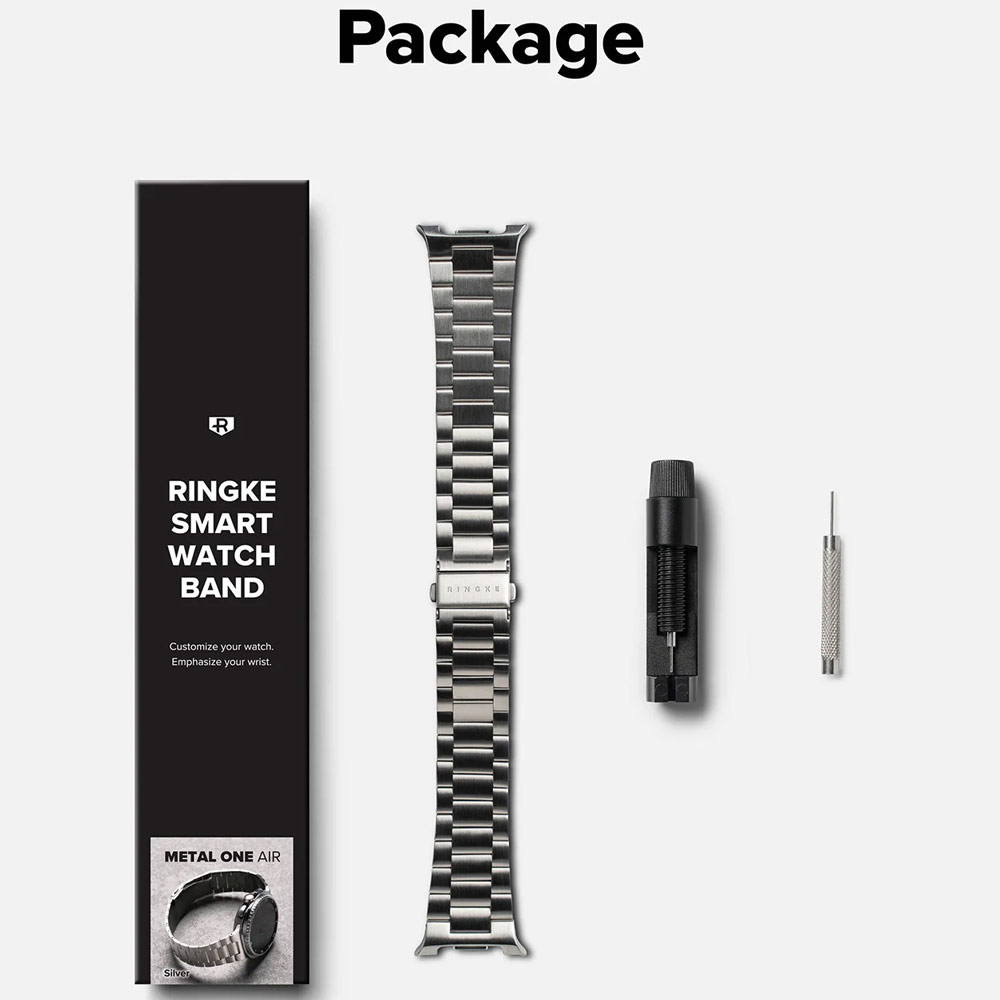 Picture of Samsung Galaxy Watch 8 40mm | Ringke Stainless Steel Metal One Air Band Strap for Galaxy Watch 8 40mm 8 Classic 47mm (Silver)