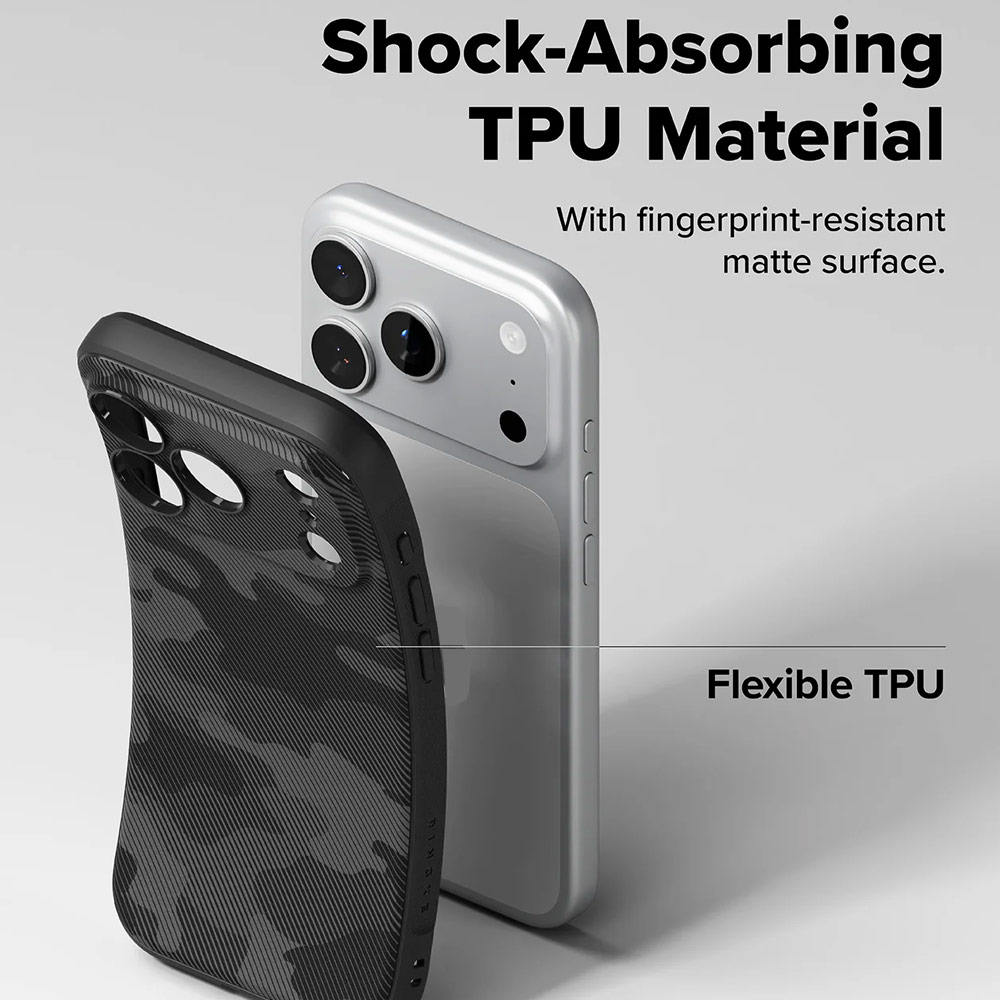 Picture of Apple iPhone 17 Pro 6.3 Case | Ringke Onyx Design TPU Anti Finger Print Anti Slip Drop Protection Case for iPhone 17 Pro 6.3 (Camo Black)