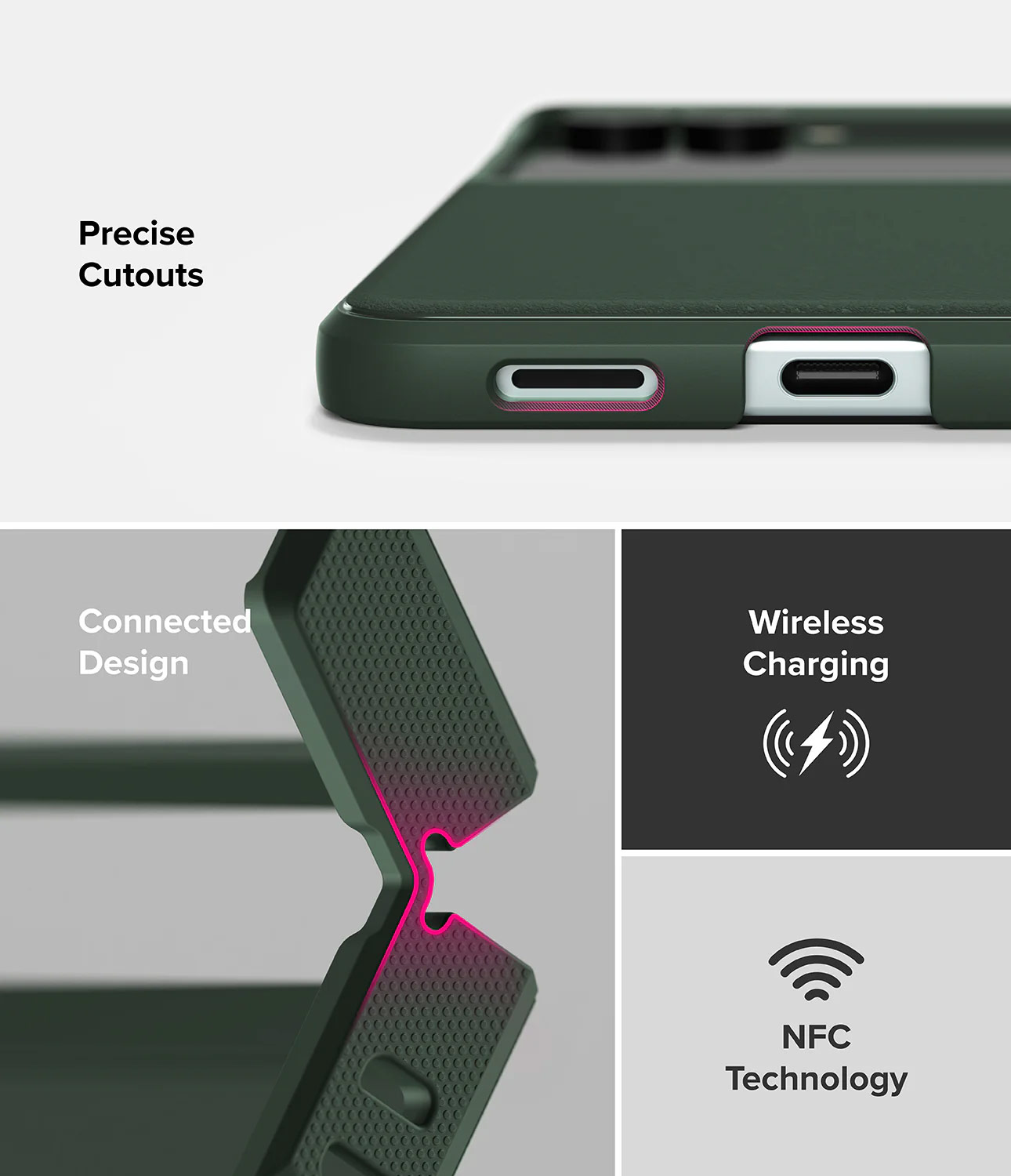 Picture of Samsung Galaxy Z Flip 7 Case | Ringke Onyx Heavy Duty Case for Samsung Galaxy Z Flip 7 (Dark Green)