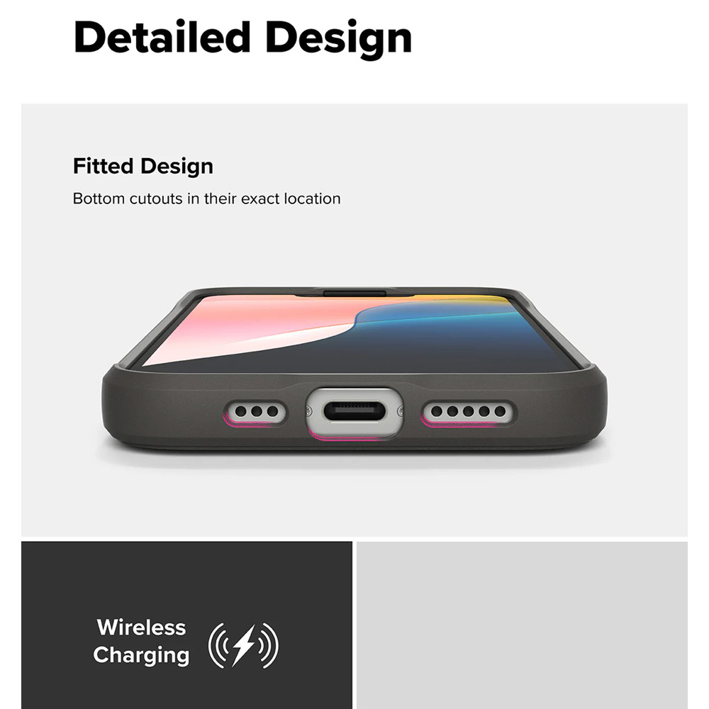 Picture of Apple iPhone 16e Case | Ringke Onyx Heavy Duty TPU Drop Protection Case for iPhone 16e (Gray)