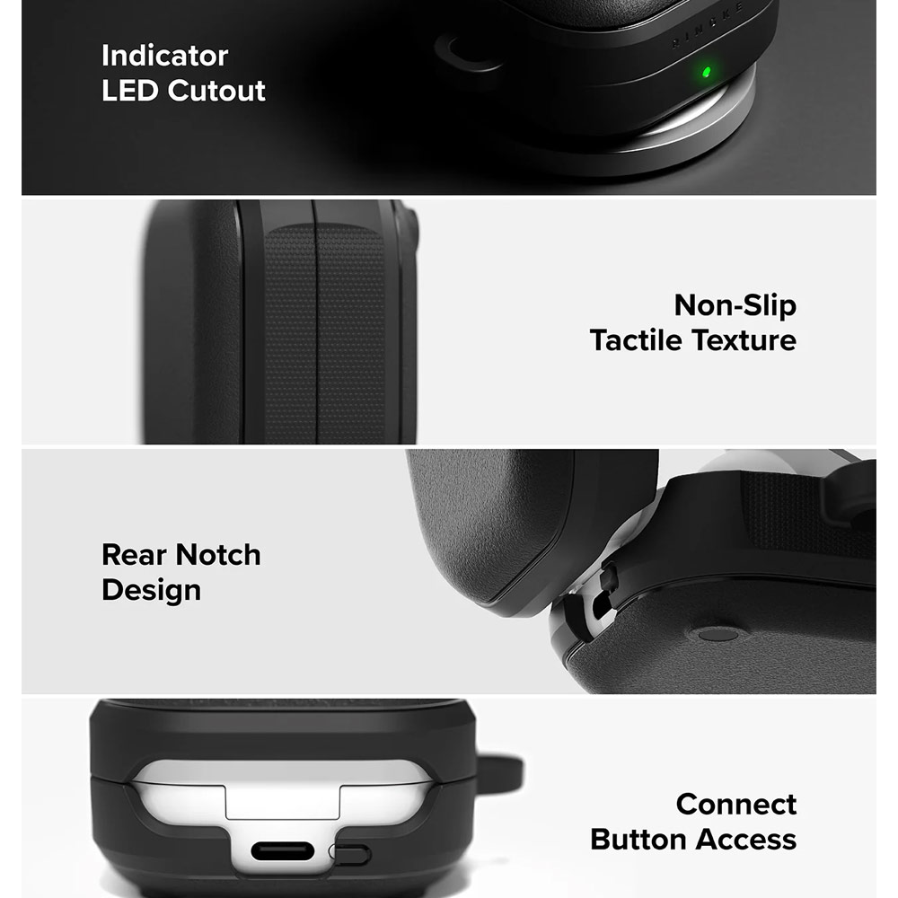 Picture of Samsung Galaxy Buds 4 Pro | 4 Case | Ringke Onyx Magnetic Rugged Impact Resistant Case for Samsung Galaxy Buds 4 Pro | 4 (Black)