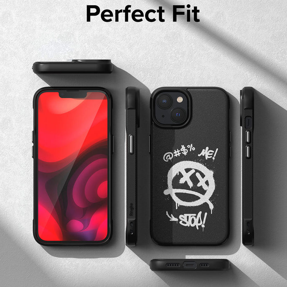 Picture of Apple iPhone 14 6.1 Case | Ringke Onyx Design Tough Heavy Duty Protection Case for Apple iPhone 14 6.1 (Grafitti)