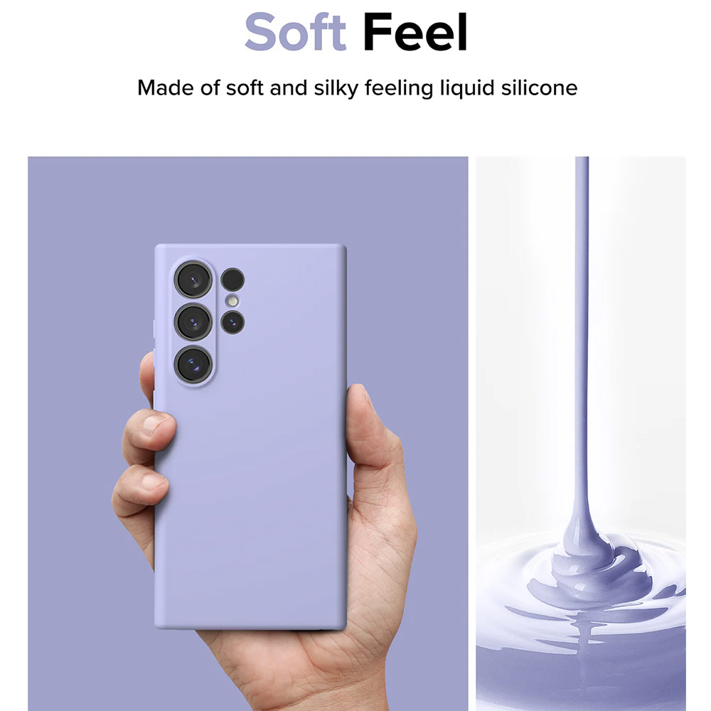 Picture of Samsung Galaxy S24 Ultra Case | Ringke Soft Liquid Silicone Case with Magnetic Ring Protection Case for Samsung Galaxy S24 Ultra (Lavender)