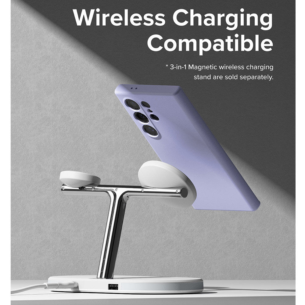 Picture of Samsung Galaxy S24 Ultra Case | Ringke Soft Liquid Silicone Case with Magnetic Ring Protection Case for Samsung Galaxy S24 Ultra (Lavender)