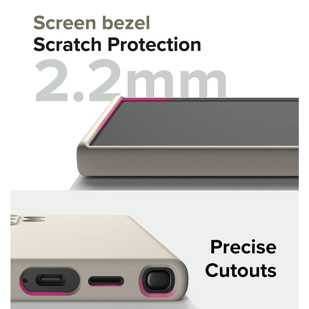 Picture of Samsung Galaxy S24 Ultra Case | Ringke Soft Liquid Silicone Case with Magnetic Ring Protection Case for Samsung Galaxy S24 Ultra (Stone)