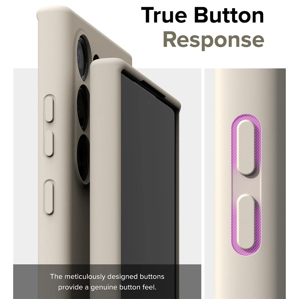 Picture of Samsung Galaxy S24 Ultra Case | Ringke Soft Liquid Silicone Case with Magnetic Ring Protection Case for Samsung Galaxy S24 Ultra (Stone)