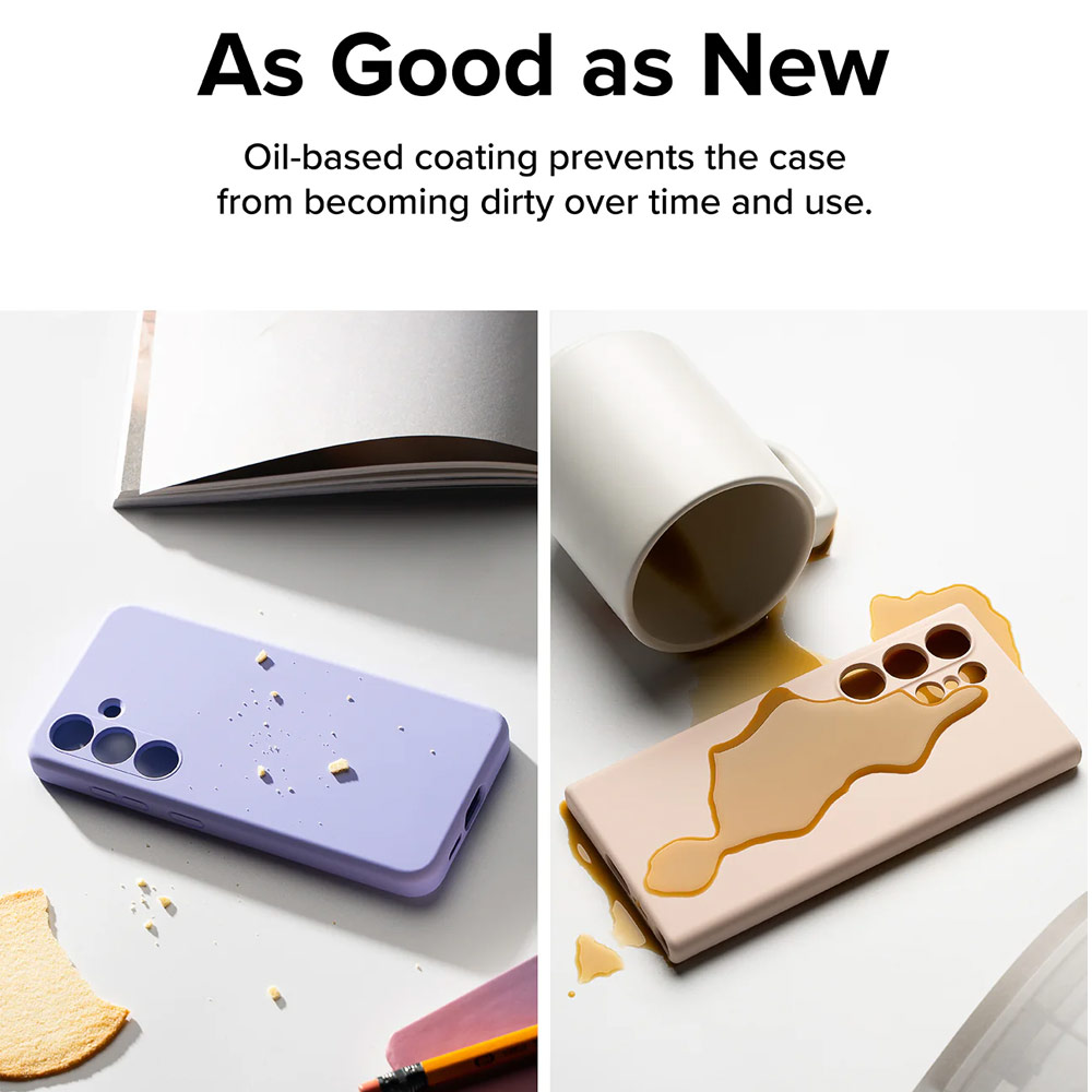 Picture of Samsung Galaxy S24 Ultra Case | Ringke Soft Liquid Silicone Case with Magnetic Ring Protection Case for Samsung Galaxy S24 Ultra (Pink Sand)