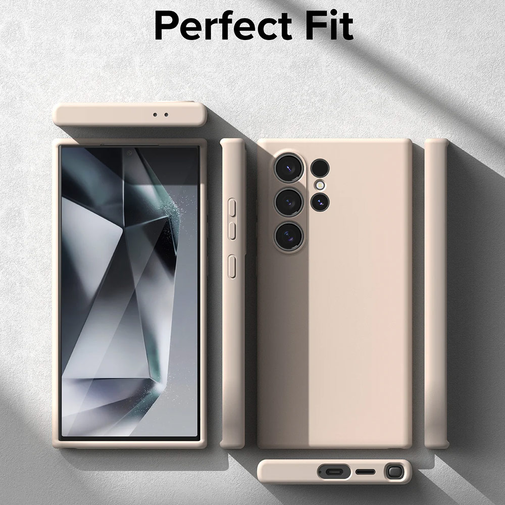 Picture of Samsung Galaxy S24 Ultra Case | Ringke Soft Liquid Silicone Case with Magnetic Ring Protection Case for Samsung Galaxy S24 Ultra (Pink Sand)