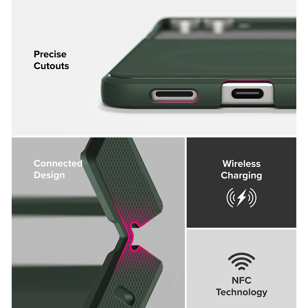 Picture of Samsung Galaxy Z Flip 7 Case | Ringke Onyx Magnetic Heavy Duty Case for Samsung Galaxy Z Flip 7 (Dark Green)