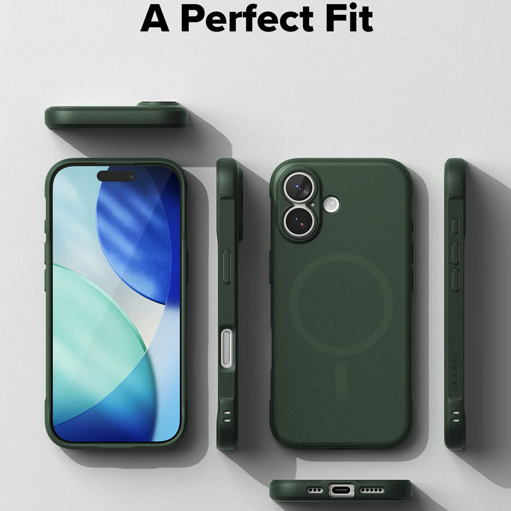 Picture of Apple iPhone 17 6.3 Case | Ringke Onyx Magnetic TPU Anti Finger Print Anti Slip Drop Protection Case for iPhone 17 6.3 (Dark Green)
