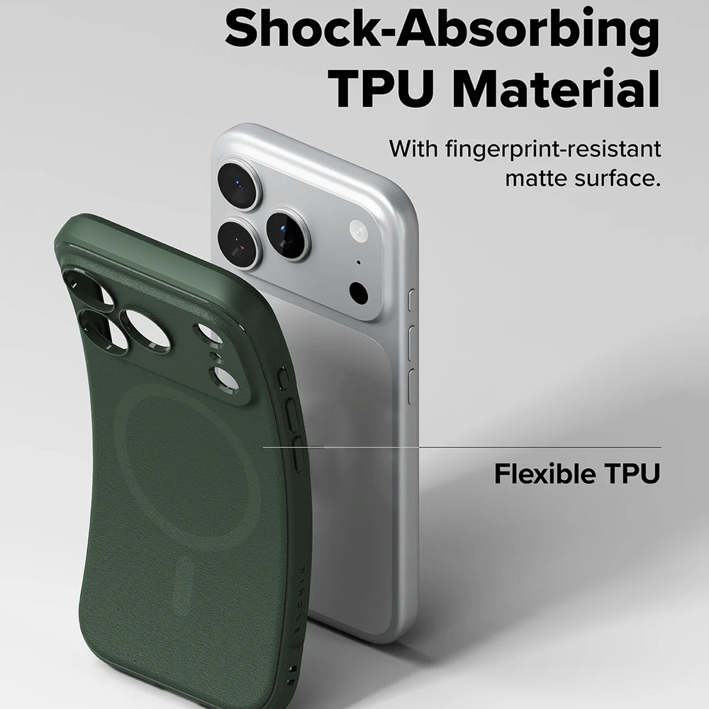 Picture of Apple iPhone 17 Pro 6.3 Case | Ringke Onyx Magnetic TPU Anti Finger Print Anti Slip Drop Protection Case for iPhone 17 Pro 6.3 (Dark Green)