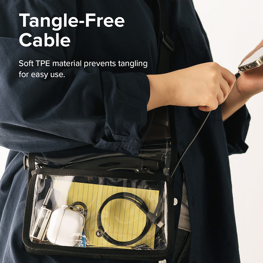 Picture of Ringke Pastel TPE Durable Cable with Cable Tie Organizer 20W Fast Charge USB C to Lightning (Black 120cm)