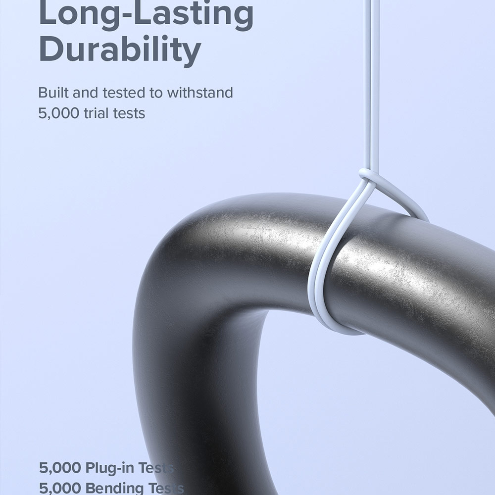 Picture of Ringke Pastel TPE Durable Cable with Cable Tie Organizer 3A Max 60W Fast Charge USB C to Type C (Blue 200cm)