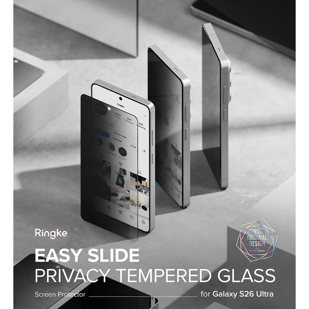 Picture of Samsung Galaxy S26 Ultra Screen Protector | Ringke Easy Slide Tempered Glass Screen Protector for Samsung Galaxy S26 Ultra (Privacy Anti Peep) 2pcs