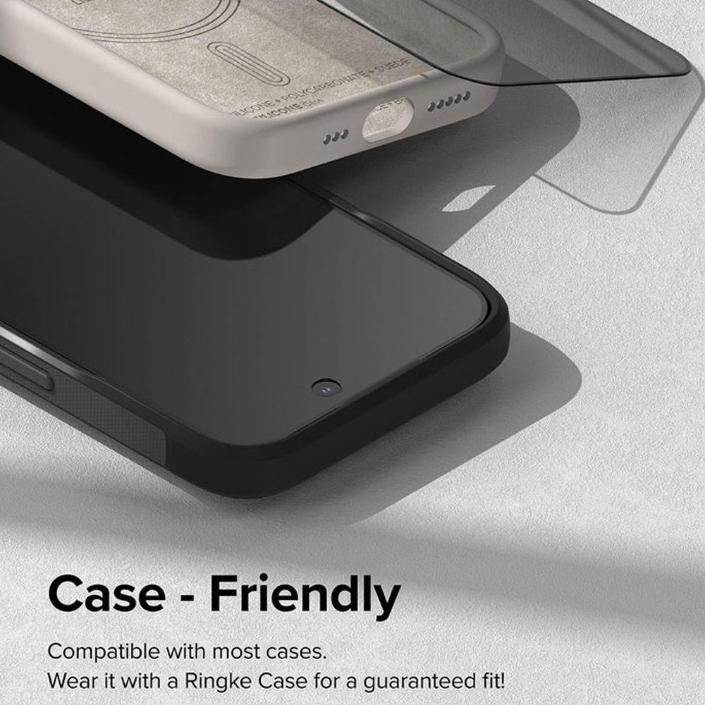 Picture of Apple iPhone 15 Plus 6.7 Screen Protector | Ringke Tempered Glass Full Cover Glass Screen Protector with Installation Jig Helper for iPhone 15 Plus 6.7 (Privacy Anti View Peep SpyBlack)