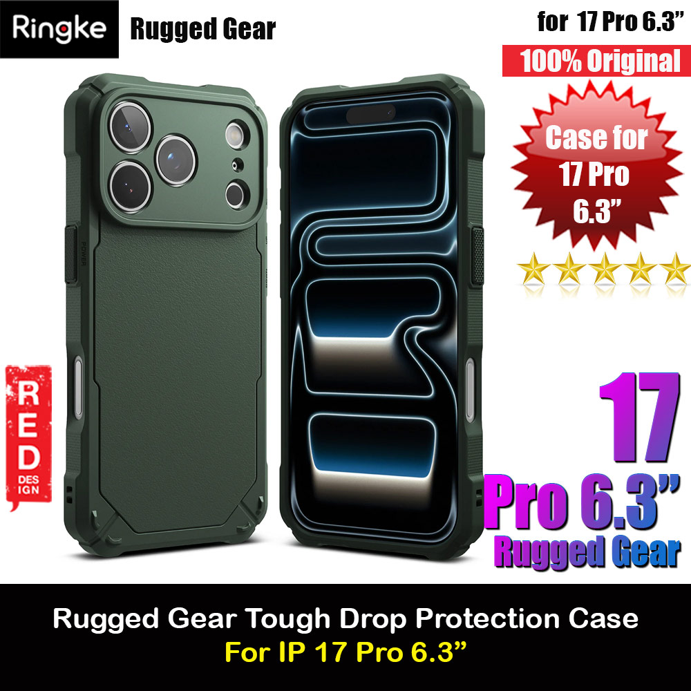 Picture of Ringke Rugged Gear Drop Protection Case for iPhone 17 Pro 6.3 (Dark Green) Apple iPhone 17 Pro 6.3- Apple iPhone 17 Pro 6.3 Cases, Apple iPhone 17 Pro 6.3 Covers, iPad Cases and a wide selection of Apple iPhone 17 Pro 6.3 Accessories in Malaysia, Sabah, Sarawak and Singapore 