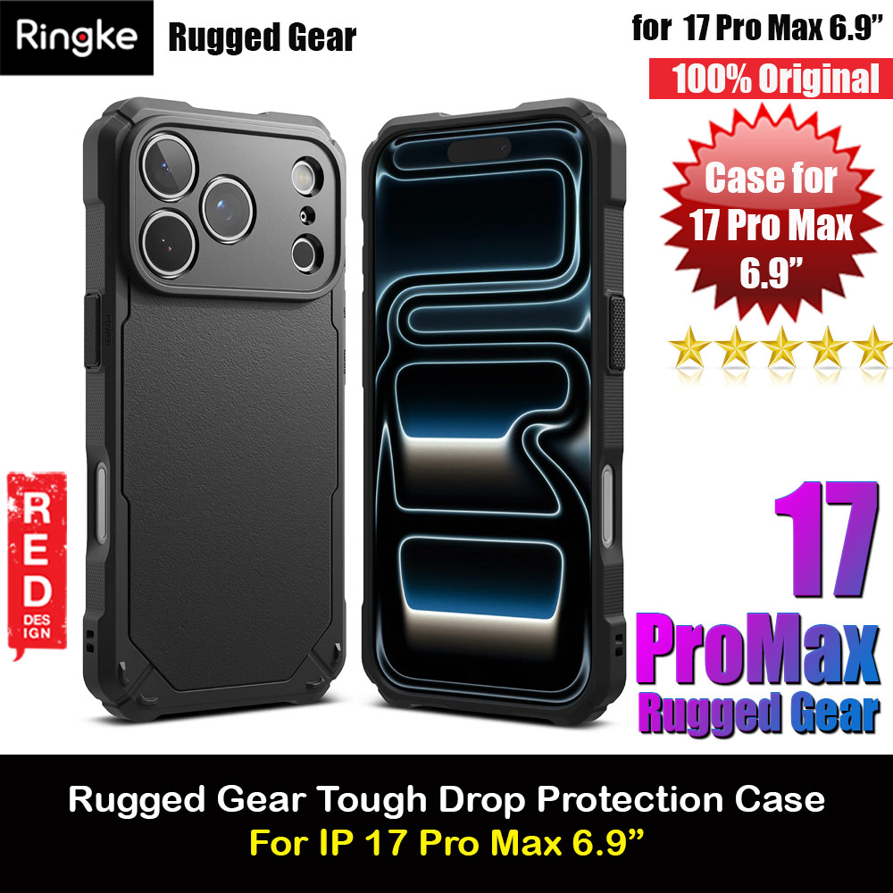 Picture of Ringke Rugged Gear Drop Protection Case for iPhone 17 Pro Max 6.9 (Black) Apple iPhone 17 Pro Max 6.9- Apple iPhone 17 Pro Max 6.9 Cases, Apple iPhone 17 Pro Max 6.9 Covers, iPad Cases and a wide selection of Apple iPhone 17 Pro Max 6.9 Accessories in Malaysia, Sabah, Sarawak and Singapore 