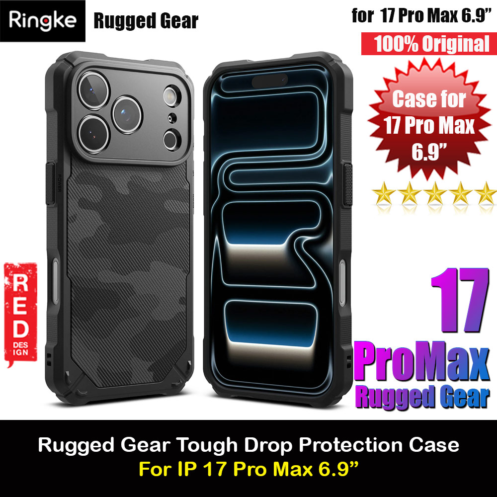Picture of Ringke Rugged Gear Drop Protection Case for iPhone 17 Pro Max 6.9 (Camo Black) Apple iPhone 17 Pro Max 6.9- Apple iPhone 17 Pro Max 6.9 Cases, Apple iPhone 17 Pro Max 6.9 Covers, iPad Cases and a wide selection of Apple iPhone 17 Pro Max 6.9 Accessories in Malaysia, Sabah, Sarawak and Singapore 