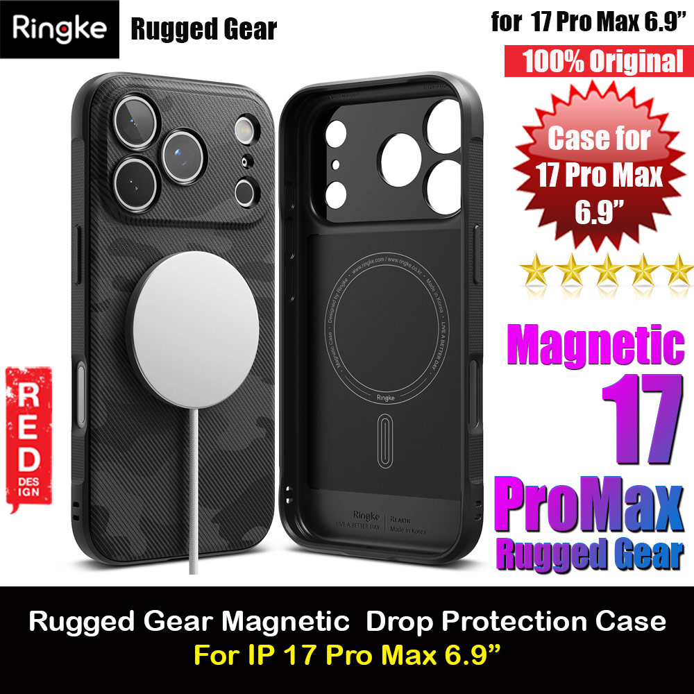 Picture of Ringke Rugged Gear Magnetic Compatible Drop Protection Case for iPhone 17 Pro Max 6.9 (Black Camo) Apple iPhone 17 Pro Max 6.9- Apple iPhone 17 Pro Max 6.9 Cases, Apple iPhone 17 Pro Max 6.9 Covers, iPad Cases and a wide selection of Apple iPhone 17 Pro Max 6.9 Accessories in Malaysia, Sabah, Sarawak and Singapore 