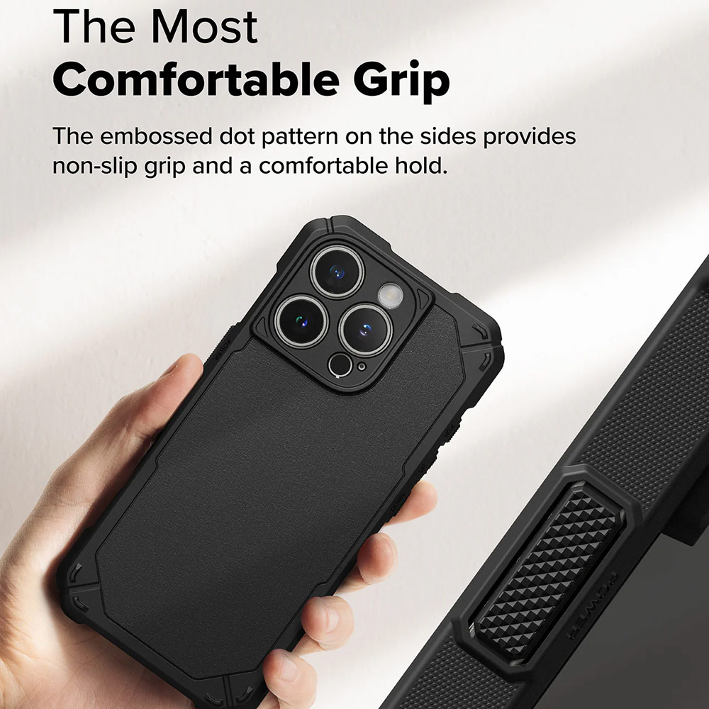 Picture of Apple iPhone 16 Pro Max 6.9 Case | Ringke Rugged Gear Magnetic Charging Compatible Drop Protection Case for Apple iPhone 16 Pro Max 6.9 (Black)