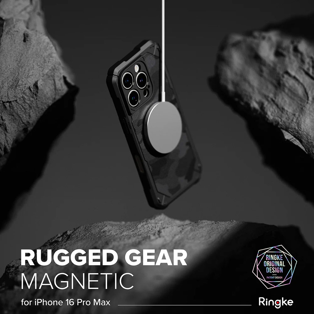Picture of Apple iPhone 16 Pro Max 6.9 Case | Ringke Rugged Gear Magnetic Charging Compatible Drop Protection Case for Apple iPhone 16 Pro Max 6.9 (Camo Black)