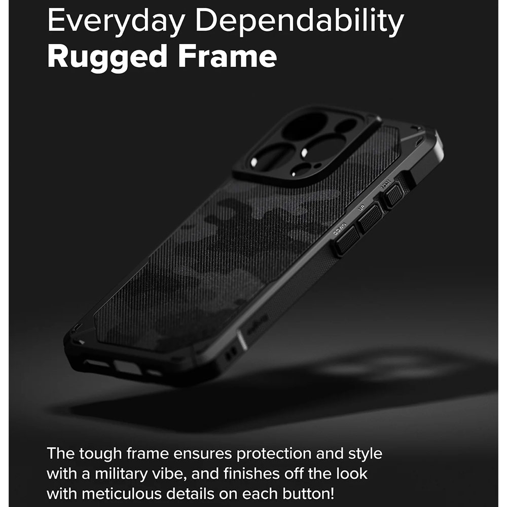 Picture of Apple iPhone 16 Pro Max 6.9 Case | Ringke Rugged Gear Magnetic Charging Compatible Drop Protection Case for Apple iPhone 16 Pro Max 6.9 (Camo Black)