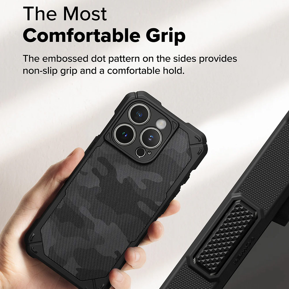 Picture of Apple iPhone 16 Pro Max 6.9 Case | Ringke Rugged Gear Magnetic Charging Compatible Drop Protection Case for Apple iPhone 16 Pro Max 6.9 (Camo Black)