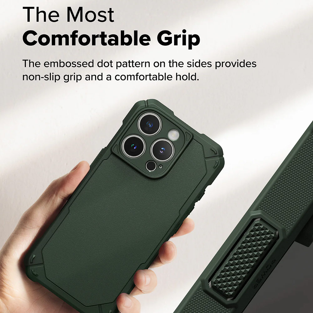 Picture of Apple iPhone 16 Pro Max 6.9 Case | Ringke Rugged Gear Magnetic Charging Compatible Drop Protection Case for Apple iPhone 16 Pro Max 6.9 (Dark Green)