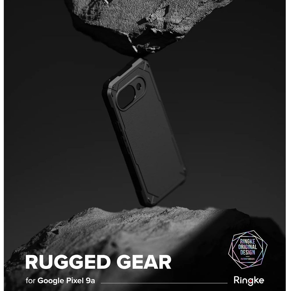 Picture of Google Pixel 9a Case | Ringke Rugged Gear Tough ShockProof Drop Protection Case for Google Pixel 9a (Black)