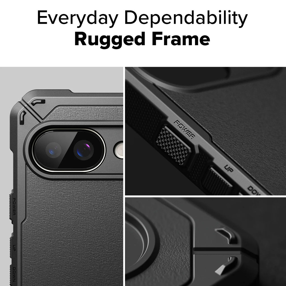 Picture of Google Pixel 9a Case | Ringke Rugged Gear Tough ShockProof Drop Protection Case for Google Pixel 9a (Black)