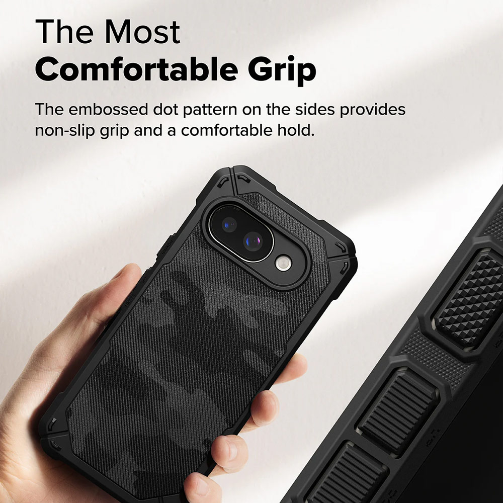 Picture of Google Pixel 9a Case | Ringke Rugged Gear Tough ShockProof Drop Protection Case for Google Pixel 9a (Camo Black)