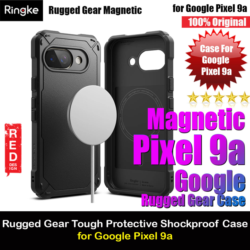 Picture of Ringke Rugged Gear Magnetic Tough ShockProof Drop Protection Case for Google Pixel 9a (Black) Google Pixel 9a- Google Pixel 9a Cases, Google Pixel 9a Covers, iPad Cases and a wide selection of Google Pixel 9a Accessories in Malaysia, Sabah, Sarawak and Singapore 