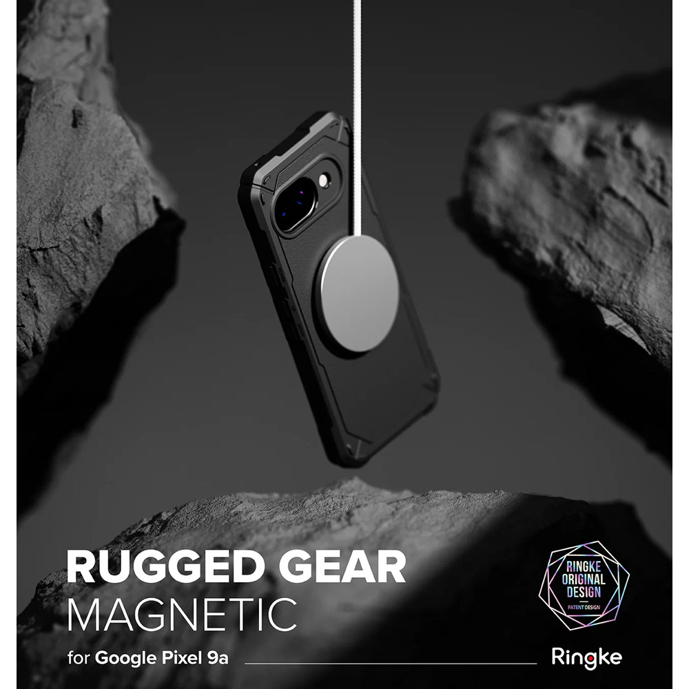 Picture of Google Pixel 9a Case | Ringke Rugged Gear Magnetic Tough ShockProof Drop Protection Case for Google Pixel 9a (Black)