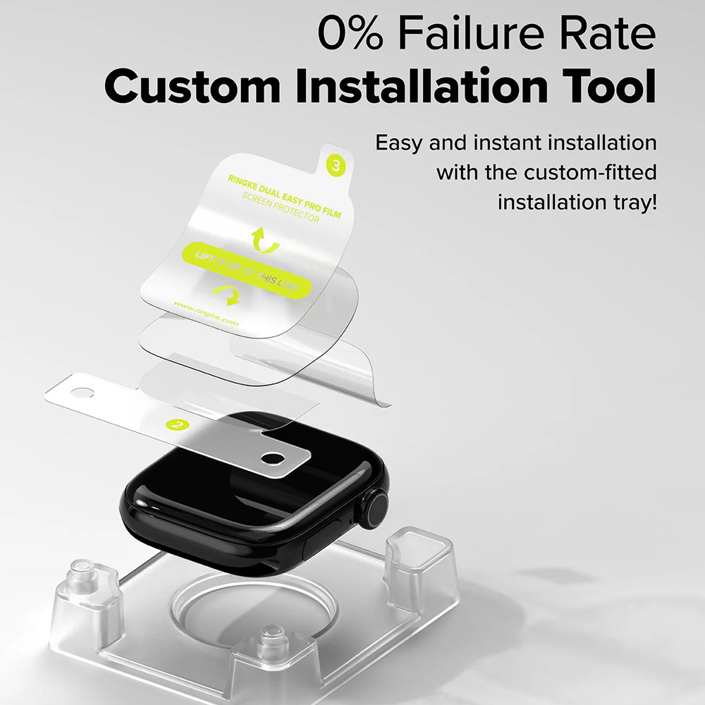 Picture of Apple Watch 10 42mm Screen Protector | Ringke Screen Protector Dual Easy Film Pro High Quality EPU Self Healing Anti Finger Print Soft Screen Protector for Apple Watch Series 10 42mm (Clear) 2pcs