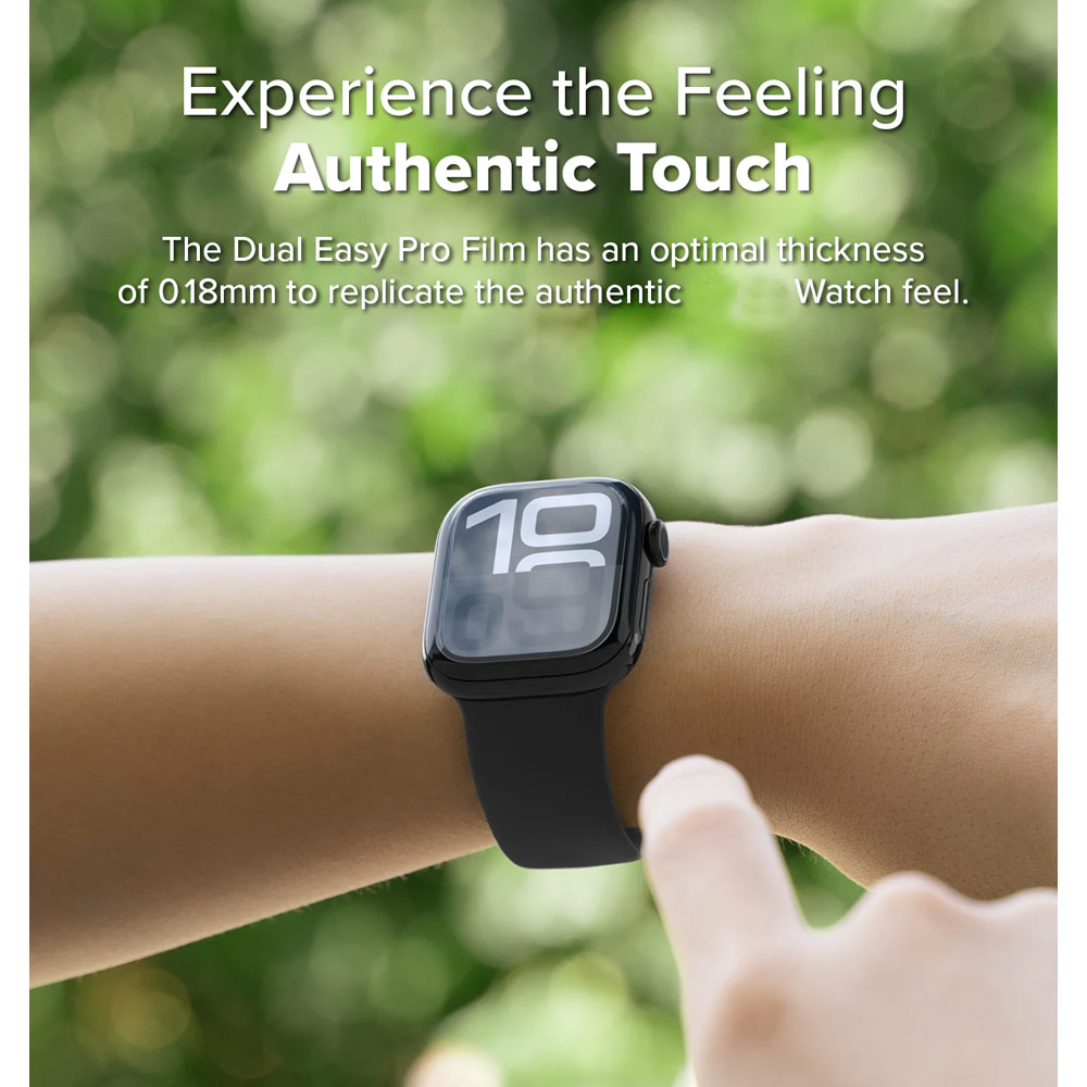 Picture of Apple Watch 10 42mm Screen Protector | Ringke Screen Protector Dual Easy Film Pro High Quality EPU Self Healing Anti Finger Print Soft Screen Protector for Apple Watch Series 10 42mm (Clear) 2pcs