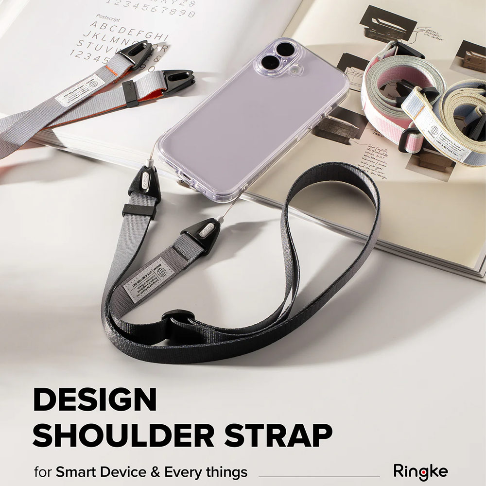 Picture of Ringke High density polyester Shoulder Strap for Perfect for daily use traveling hiking smartphone  Portable Handheld Fan Strap  (Stripe Blue)