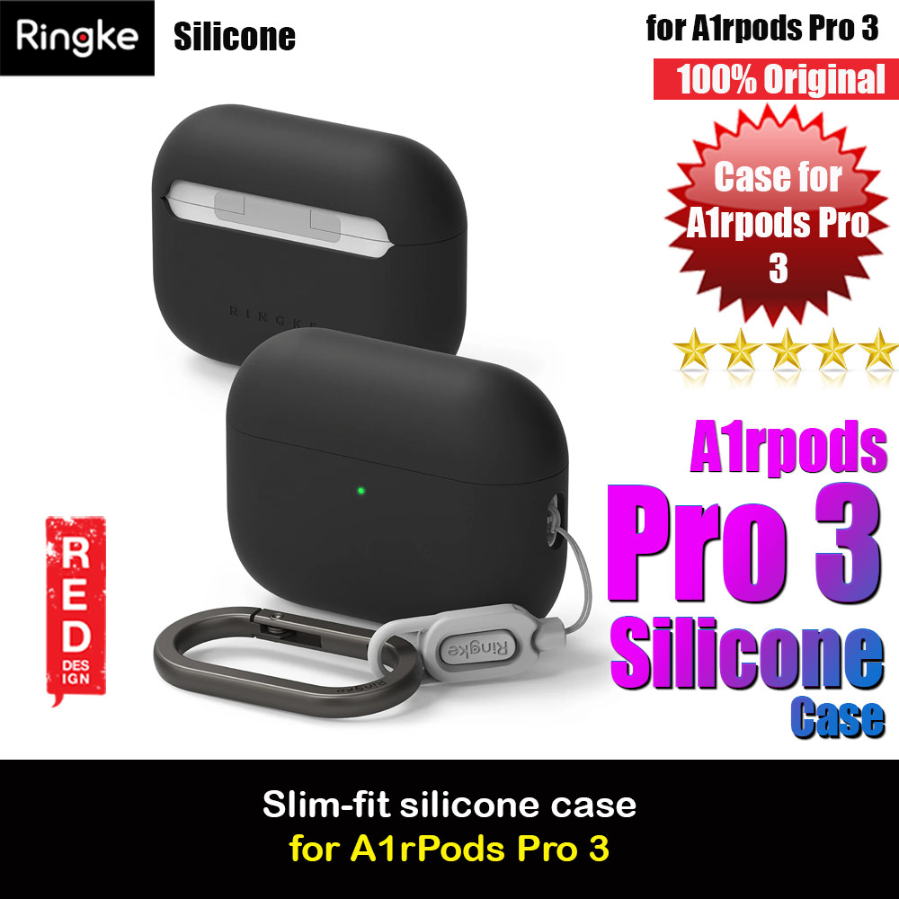 Picture of Ringke Silicone Soft Feel Hard Protective Protection Case with Carabiner for Apple Airpods Pro 3 (Black) Apple Airpods Pro 3- Apple Airpods Pro 3 Cases, Apple Airpods Pro 3 Covers, iPad Cases and a wide selection of Apple Airpods Pro 3 Accessories in Malaysia, Sabah, Sarawak and Singapore 