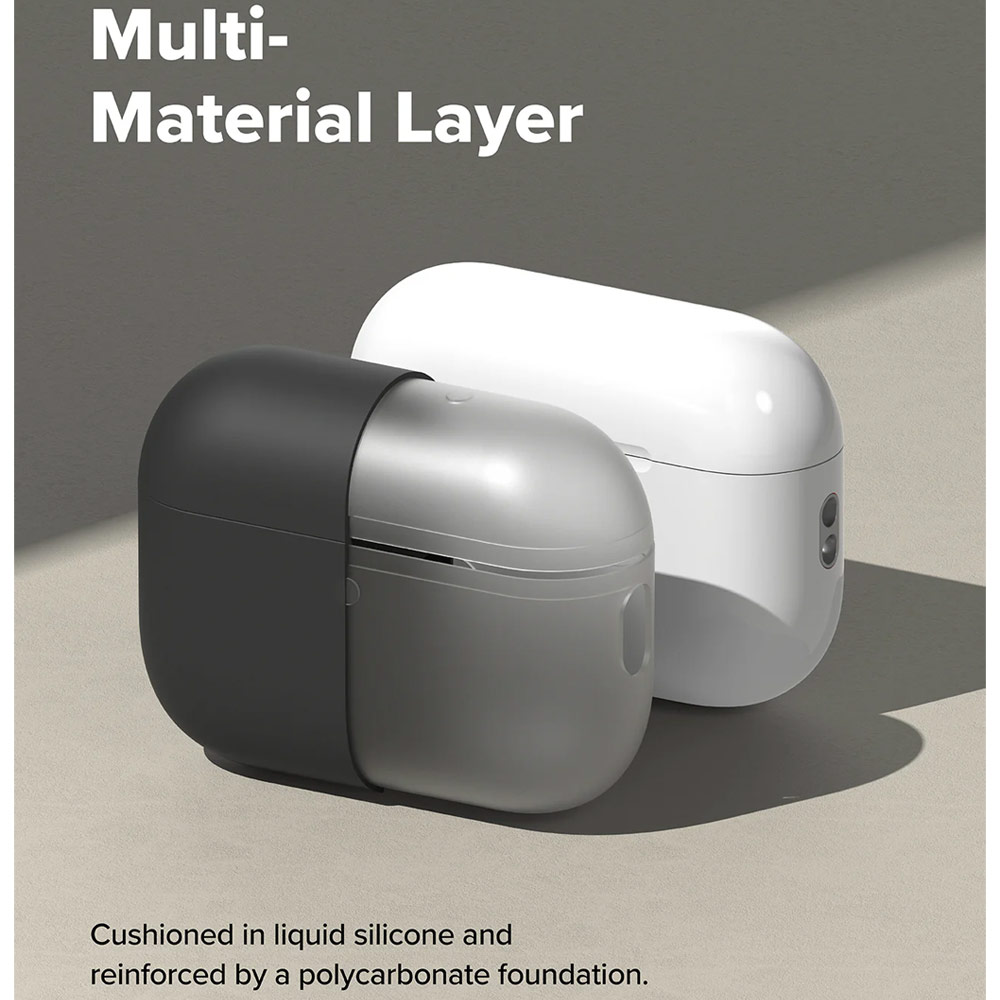 Picture of Apple Airpods Pro 3 Case | Ringke Silicone Soft Feel Hard Protective Protection Case with Carabiner for Apple Airpods Pro 3 (Black)