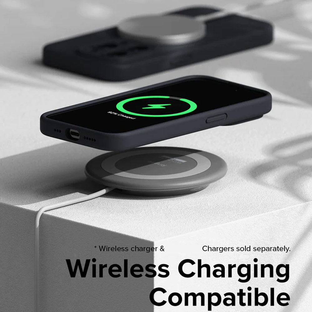 Picture of Apple iPhone 15 Pro 6.1 Case | Ringke Silicone Magnetic Drop Protection Case for Apple iPhone 15 Pro 6.1 (Deep Blue)