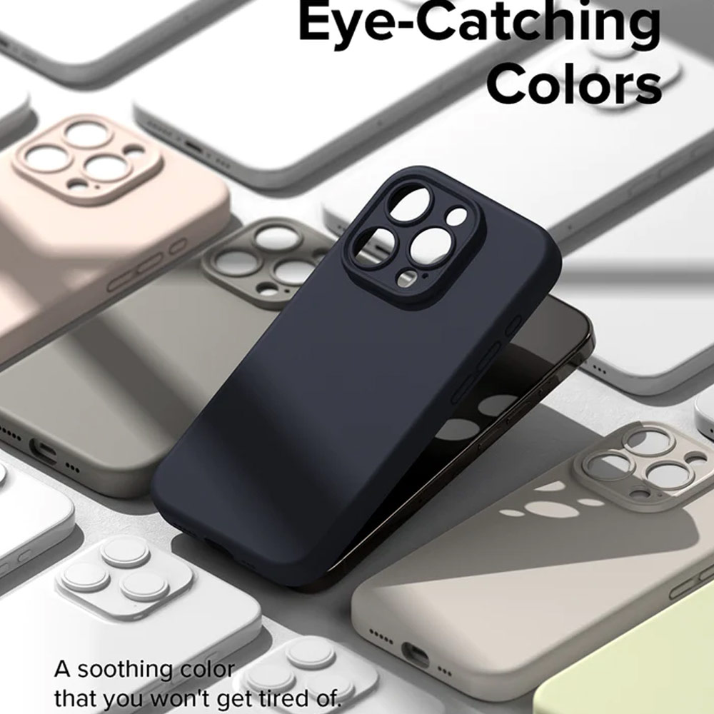 Picture of Apple iPhone 15 Pro 6.1 Case | Ringke Silicone Magnetic Drop Protection Case for Apple iPhone 15 Pro 6.1 (Deep Blue)